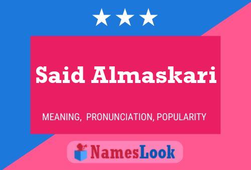 Said Almaskari Name Poster