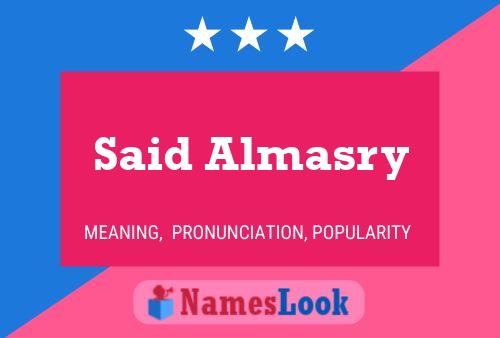 Said Almasry Name Poster