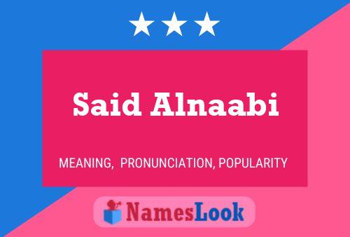 Said Alnaabi Name Poster