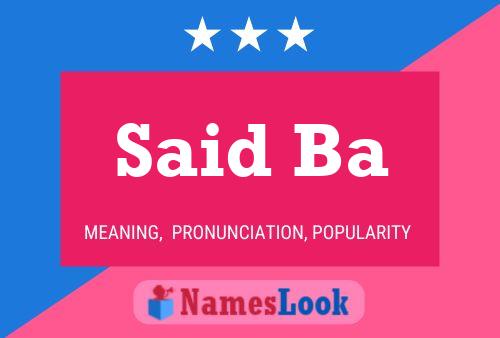 Said Ba Name Poster