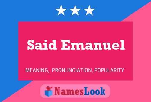 Said Emanuel Name Poster