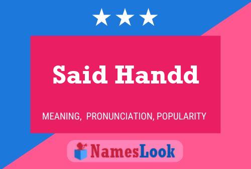 Said Handd Name Poster