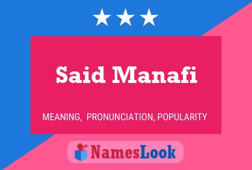 Said Manafi Name Poster