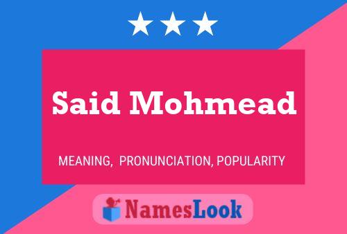 Said Mohmead Name Poster