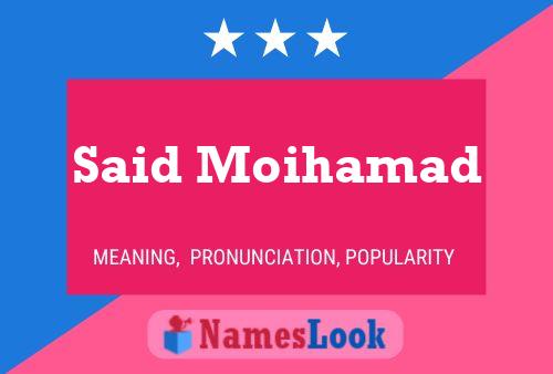 Said Moihamad Name Poster