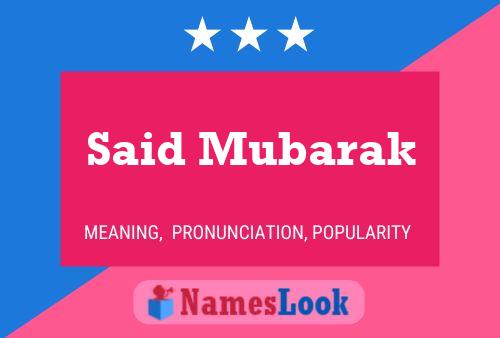 Said Mubarak Name Poster