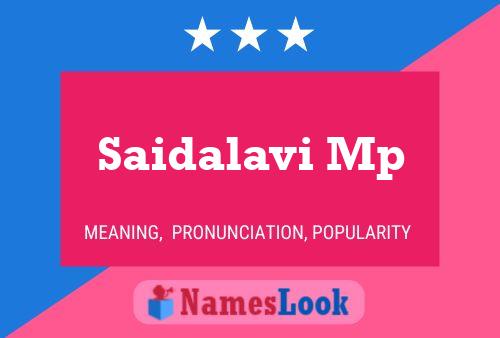 Saidalavi Mp Name Poster