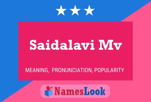 Saidalavi Mv Name Poster