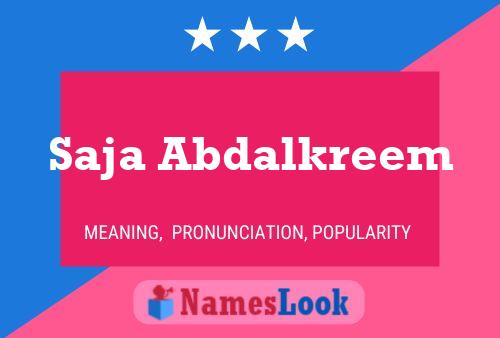 Saja Abdalkreem Name Poster