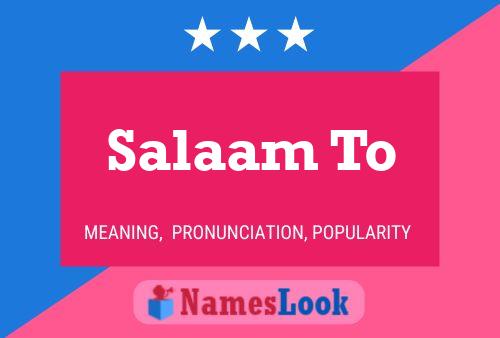 Salaam To Name Poster