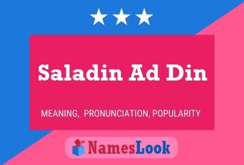 Saladin Ad Din Name Poster