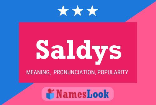 Saldys Name Poster