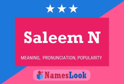 Saleem N Name Poster