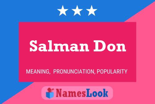 Salman Don Name Poster