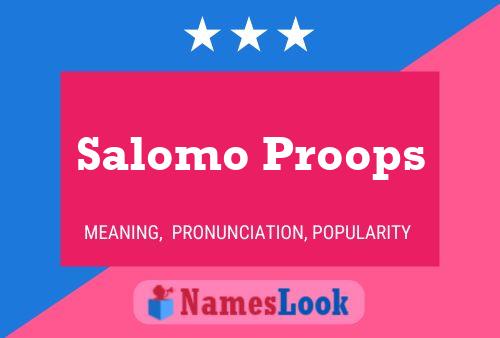 Salomo Proops Name Poster