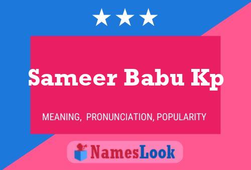 Sameer Babu Kp Name Poster