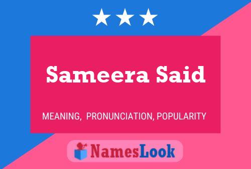 Sameera Said Name Poster