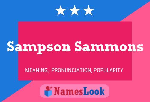 Sampson Sammons Name Poster