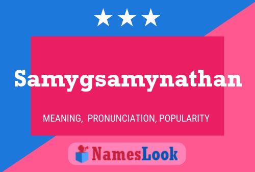 Samygsamynathan Name Poster