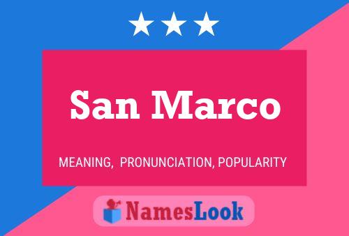 San Marco Name Poster