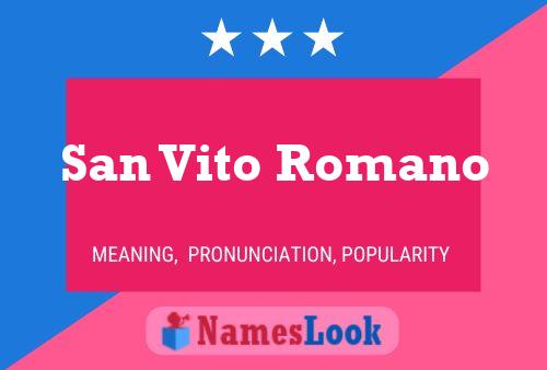 San Vito Romano Name Poster