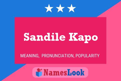 Sandile Kapo Name Poster