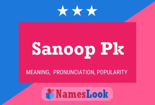 Sanoop Pk Name Poster