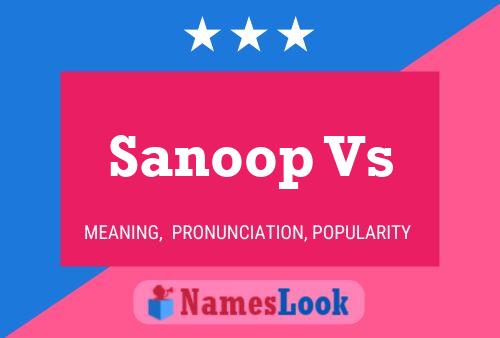 Sanoop Vs Name Poster