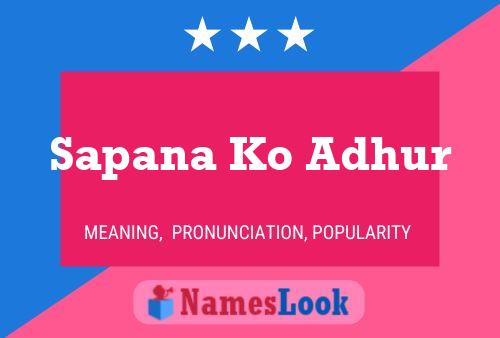 Sapana Ko Adhur Name Poster