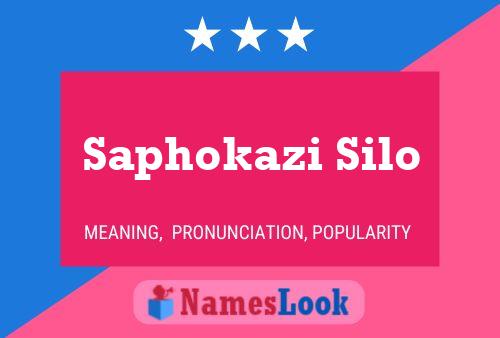 Saphokazi Silo Name Poster