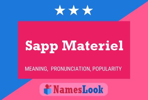 Sapp Materiel Name Poster