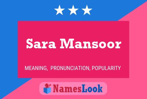 Sara Mansoor Name Poster