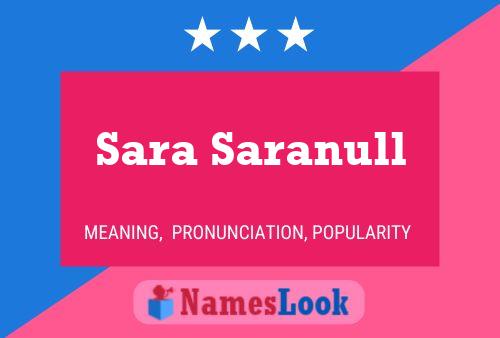 Sara Saranull Name Poster