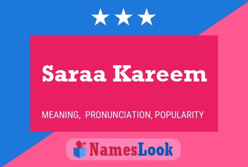 Saraa Kareem Name Poster