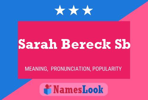 Sarah Bereck Sb Name Poster