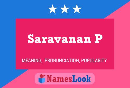 Saravanan P Name Poster