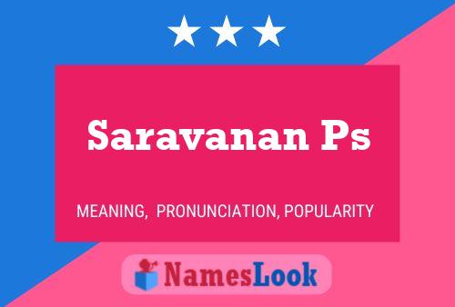 Saravanan Ps Name Poster