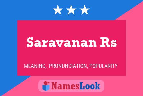 Saravanan Rs Name Poster