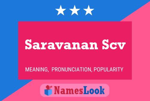 Saravanan Scv Name Poster