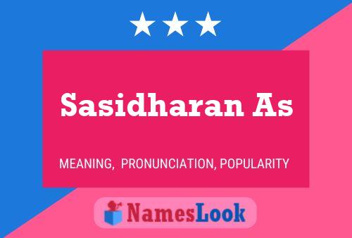 Sasidharan As Name Poster