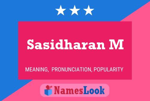 Sasidharan M Name Poster