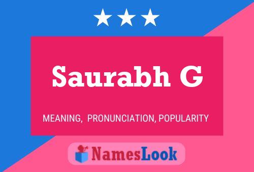 Saurabh G Name Poster