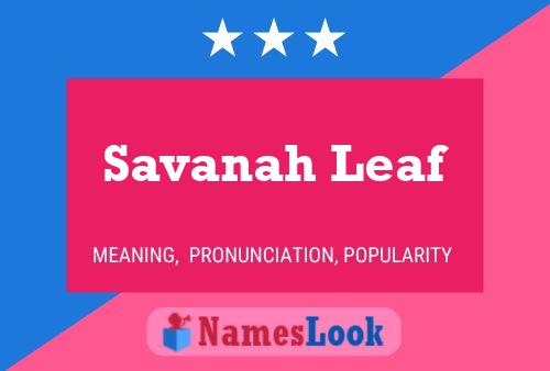 Savanah Leaf Name Poster