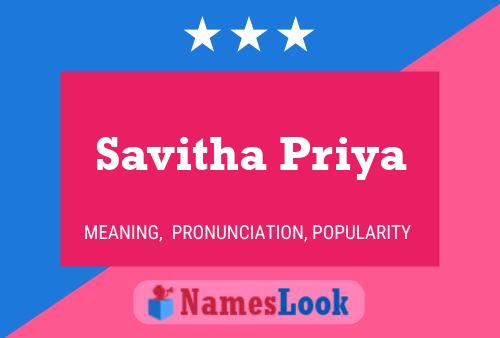 Savitha Priya Name Poster