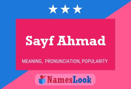 Sayf Ahmad Name Poster