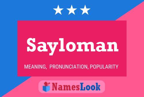 Sayloman Name Poster