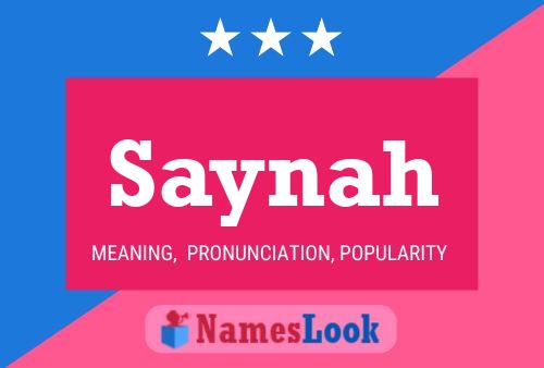 Saynah Name Poster