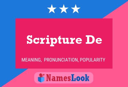 Scripture De Name Poster