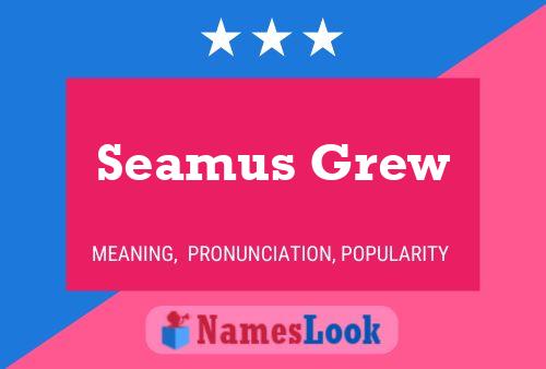 Seamus Grew Name Poster