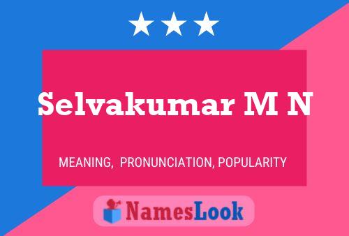 Selvakumar M N Name Poster